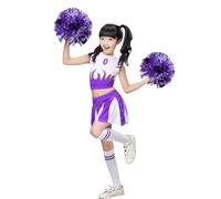 LOLANTA Costume de Cheerleader pour Filles Déguisement Uniforme de Pom-pom Girl(violette,10-11 ans,taille du tag 150)