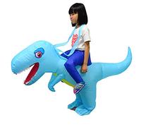 LOLANTA Costume gonflable de dinosaure pour enfant Halloween Déguisements Costumes T-Rex Costumes, Bleu, 3-6 ans/90-130cm, S