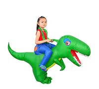 LOLANTA Costume gonflable de dinosaure pour enfant Halloween Déguisements Costumes T-Rex Costumes, Vert, 3-6 ans/90-130cm, S