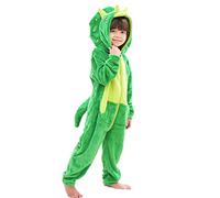 LOLANTA Deguisement Dinosaure Tricératops Enfant, Surpyjama d'animaux à Capuche pour Garçons (6-7 Ans, Vert)