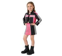 LOLANTA Déguisement Fille Y2K Rose Voiture de Course, Tenue de Course Stylée, Costume pour Spectacle de Danse, Soirée à Thème, rose, 5-6 ans, 120