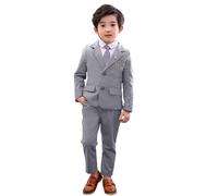 LOLANTA Ensemble de Costume pour garçons, 2 pièces Ensemble de Blazer et Pantalon pour Enfants, vêtements de Loisirs ou Robe de soirée de Mariage, Gris, 3-4 Ans, 100