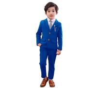 LOLANTA Ensemble de Costume pour garçons, 2 pièces Ensemble de Blazer et Pantalon pour Enfants, vêtements de Loisirs ou Robe de soirée de Mariage, Bleu Royal, 3-4 Ans, 100