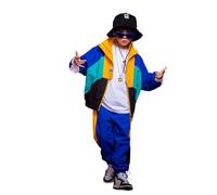 LOLANTA Ensemble de Vêtements ColorBlock pour Enfants, Costume de Danse de rue Hip Hop(13-15 ans,B-Bleu,tag 180)