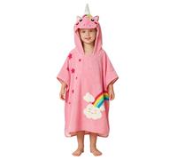 LOLANTA Poncho de Plage pour Enfant Licorne, Serviette à Capuche Cape de Bain, 100% Coton (5-7 Ans, Rose C)