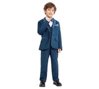 LOLANTA Smoking-garçons Noir Costume, Costume garçon d'honneur, Bal pour garçon Mariage Costume (5-6 Ans, Bleu Lac,Taille du tag 120)
