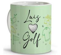 LolaPix Accessoires de golf. Cadeaux pour les golfeurs. Cadeaux pour sportifs. Mugs originaux à offrir. Mugs personnalisés. Tasse en céramique de 330 ml. Golf