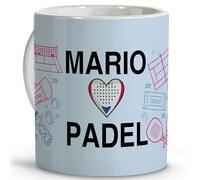 LolaPix Accessoires de padel. Padel homme. Padel femme. Cadeaux originaux pour le padel. Tasses originales à offrir. Mugs personnalisés. Tasse en céramique de 330 ml. Padel
