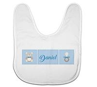 LolaPix Bavoir Bebe Confort Personnalisé au Prénom ou Texte. Cadeaux Nouveau-Né. Divers Modèles. Univers Bleu