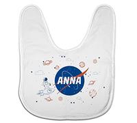 LolaPix Bavoir bébé fille personnalisé. Personnalisé au Prénom. bébé. Bébé, garçon, fille. fermeture velcro. Cadeaux personnalisés. Différentes couleurs. Divers modèles. NASA 28x35cm