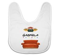 LolaPix Bavoir Souple bébé. Bavoir Personnalisé au Prénom. Bavoir bébé. Bébé, garçon, Fille. Bavoir bébé Fermeture Velcro. Cadeaux personnalisés. Différentes Couleurs. Divers modèles. Friends