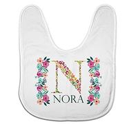 LolaPix Bavoir Souple Bebe Personnalisé au Prénom ou Texte. Cadeaux Nouveau-Né. Divers Modèles. Fleurs