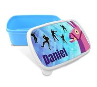 LolaPix Boîte à goûter pour Fornite. Boîte à goûter avec nom. Boîte à deyeuner. Boîte à lunch. Convient aux Micro-Ondes et ne Contient BPA, phtalates, ni métaux Lourds. Cadeaux personnalisés. FORNITE