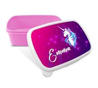LolaPix Boîte à Lunch Licorne. Boîte à goûter avec nom. Boîte à deyeuner. Boîte à lunch. Convient aux Micro-Ondes et ne Contient ni BPA, ni phtalates, ni métaux Lourds. Cadeaux personnalisés. UNICORN