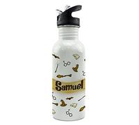 LolaPix Bouteille personnalisée. Cadeaux personnalisés pour les fans. Bouteille en acier inoxydable. Sans BPA. Capacité 600ml. Paille Stop bouteille. Magicien