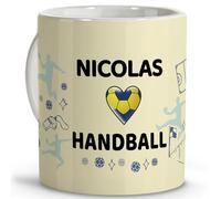 LolaPix Cadeaux pour le handball. Handball. Cadeaux pour sportifs. Mugs originaux à offrir. Mugs personnalisés. Tasse en céramique de 330 ml. Handball