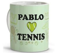 LolaPix Cadeaux pour les joueurs de tennis. Tennis hommes. Tennis féminin. Cadeaux pour sportifs. Tasses originales à offrir. Mugs personnalisés. Tasse en céramique de 330 ml. Tennis