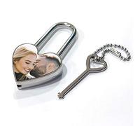 LolaPix Cadenas personnalisée en Forme de cœur avec Photo, Image ou nom. Cadeau pour Les Amoureux. Cadeau Original personnalisé.