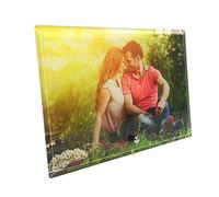 LolaPix Cadre en Verre biseauté personnalisé avec Photo, Texte ou Image. Un Cadeau Unique, Original et Exclusif. Différentes Tailles. Taille 13x18 Horizontale.