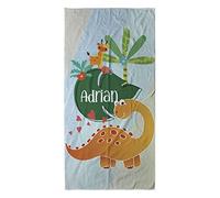 LolaPix Cape de Bain Bebe Garcon. Serviette Personnalisée Prénom. Serviette de Plage Enfant. Plage/Piscine. Coton et Microfibre. Divers Modèles. Enfant Dino Girafe