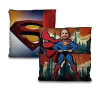 LolaPix Coussin Super Man. Coussin personnalisé avec Photo et nom. Cadeaux pour Les Hommes. Les Princesses de Disney. Les Super-héros. Impression 100% Recto-Verso. Remplissage Inclus. Super Man