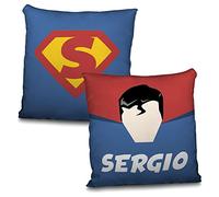 LolaPix Coussin Superhero personnalisé avec nom. Cadeau Geek. Divers modèles à Choisir. Superman