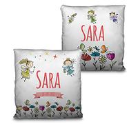 LolaPix CoussinsNaissance Personnalisable. Données de Naissance Nom/Date/Initial. Cadeau Unique, Original et Exclusif. Différentes Tailles à Choisir. Remplissage Inclus. Bébé Fées
