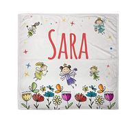 LolaPix Couverture de Lit Bebe Personnalisé au Prénom ou Texte. Cadeaux Nouveau-Né. Divers Modèles. Fées