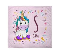 LolaPix Couverture Licorne Personnalisé au Prénom ou Texte. Cadeaux Nouveau-Né. Divers Modèles. Licorne Rose
