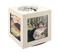 LolaPix Cube photo rotatif. Cadres photo personnalisés. Cadres photos multiples. Décoration d'intérieur. Arbre de vie personnalisé. Cadre photo 10x10. PETIT ARBRE