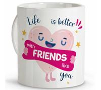 LolaPix Gifts for Friends Mug en céramique Motif rose 330 ml