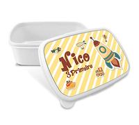 LolaPix Lunch Box pour Enfants. Boîte à goûter avec nom. Boîte à deyeuner. Boîte à Lunch. Convient aux Micro-Ondes et ne Contient BPA, ni phtalates, ni métaux Lourds. Cadeaux personnalisés. FUSÉE