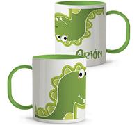 LolaPix Mug Dinosaure. Tasse Personnalisée Prénom.Tasse Plastique. Mug Enfant. Sans BPA. 330 ml. Ami Dino