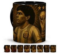 LolaPix Mug Football Legends Mugs. Breakfast Mugs. Football Stuff for Kids. Football Coach. Father's Day Original Gifts. Unique Legends Collection 330ml Maradona