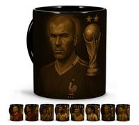 LolaPix Mug Football Legends Mugs. Breakfast Mugs. Football Stuff for Kids. Football Coach. Father's Day Original Gifts. Unique Legends Collection 330ml Zidane