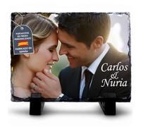 LolaPix Photo sur Pierre d'ardoise personnalisée avec Photo, Texte ou Image. Forme rectangulaire 20x30cm. Un Cadeau Unique, Original et Exclusif. Différentes Tailles et Formes Disponibles.