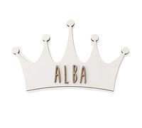 LolaPix Plaque d'identité personnalisée pour la Porte. Cadeaux en Bois personnalisés. Panneau d'autocollants en Bois pour la Chambre de bébé. Plaque de la Couronne personnalisée