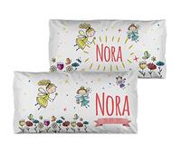 LolaPix Taie Oreiller Personalisé avec Votre Prenom. Remplissage Inclus. Cadeau Unique, Original et Exclusif. Différentes Tailles à Choisir. Fées