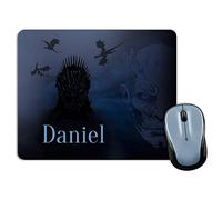 LolaPix Tapis de Souris personnalisé avec nom. Cadeaux personnalisés pour Les Fans. Divers modèles 18x22cm Rectangulaire. Jeu des TRÔNES