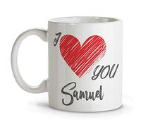 LolaPix Tasse Amour Personnalisé avec Prénom ou Texte/Phrase. Cadeux Amoreux Personnalisés. Tasses Saint Valentin avec intérieur couleur. Tasse Personnalisé en Ceramique. Love U