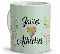 LolaPix Tasse d'athlétisme. Cadeaux athlètes. Cadeaux pour sportifs. Mugs originaux à offrir. Mugs personnalisés. Tasse en céramique de 330 ml. Athlétisme