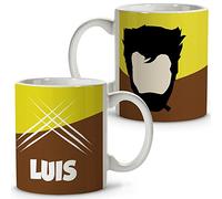 LolaPix Tasse de Super-héros personnalisée avec nom. Cadeau Geek. Divers modèles et Couleurs intérieures. Wolverine