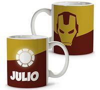 LolaPix Tasse de Super-héros personnalisée avec nom. Cadeau Geek. Divers modèles et Couleurs intérieures. Ironman