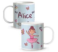 LolaPix Tasse Fille Personnalisée au Prénom. Rentrée Scolaire Fille Garçon. Plastique. Divers modèles. Danseur Rose