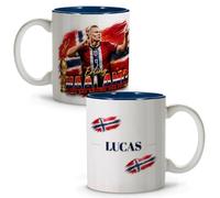 LolaPix Tasse Haaland Coupe du Monde 2026 petit-déjeuner idée cadeau fête des pères enfant coach football lavable lave-vaisselle 330 ml