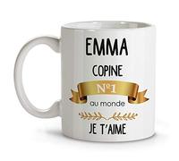 LolaPix Tasse Personnalisé Prénom ou Texte/Phrase. Cadeux Amoreux Personnalisés. Tasses Saint Valentin avec intérieur couleur. Tasse Personnalisé en Ceramique. Meilleur Couple d'Amoureux