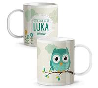 LolaPix Tasse Personnalisée au Prénom. Rentrée Scolaire Fille Garçon. Plastique. Divers modèles. Chouette