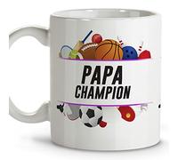 LolaPix Tasse super papa. Tasse de fête des pères. Tasses à déjeuner originales. Tasse en céramique 330 ml. Cadeaux avec des phrases. Papa champion