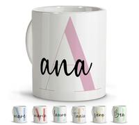 LolaPix Tasses à café. Tasses personnalisées. Tasses avec nom. Tasse de petit-déjeuner. Mug original. Tasse en céramique 330 ml. Mug blanc. Cadeaux originaux. Lettre initiale