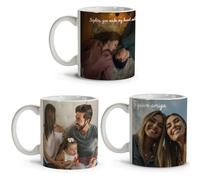LolaPix Tasses personnalisées. Personnalisés avec photo et texte. Tasses originales pour les cadeaux. Tasses pour le petit-déjeuner. Cadeaux personnalisés. Remise sur la quantité. 3 Mugs